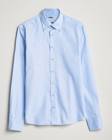 Herren |  | Stenströms | Slimline Button Down Printed Oxford Shirt Light Blue