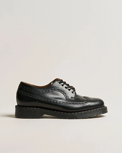 Herren | Handgefertigte Schuhe | Solovair | American Brogue Shoe Black Shine