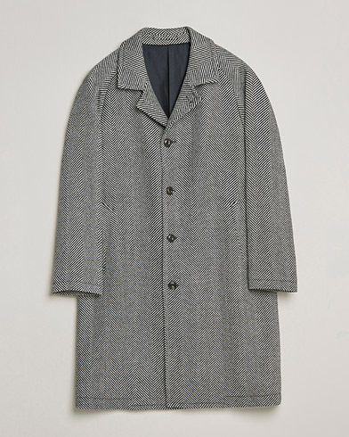 Herren | Mäntel | L.B.M. 1911 | Herringbone Raglan Wool Coat Black/White