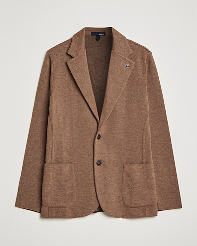 Herren | Strickblazer | Lardini | Knitted Wool Blazer Light Brown