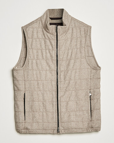 Herren |  | Oscar Jacobson | Liner EVO Wool Herringbone Waistcoat Beige