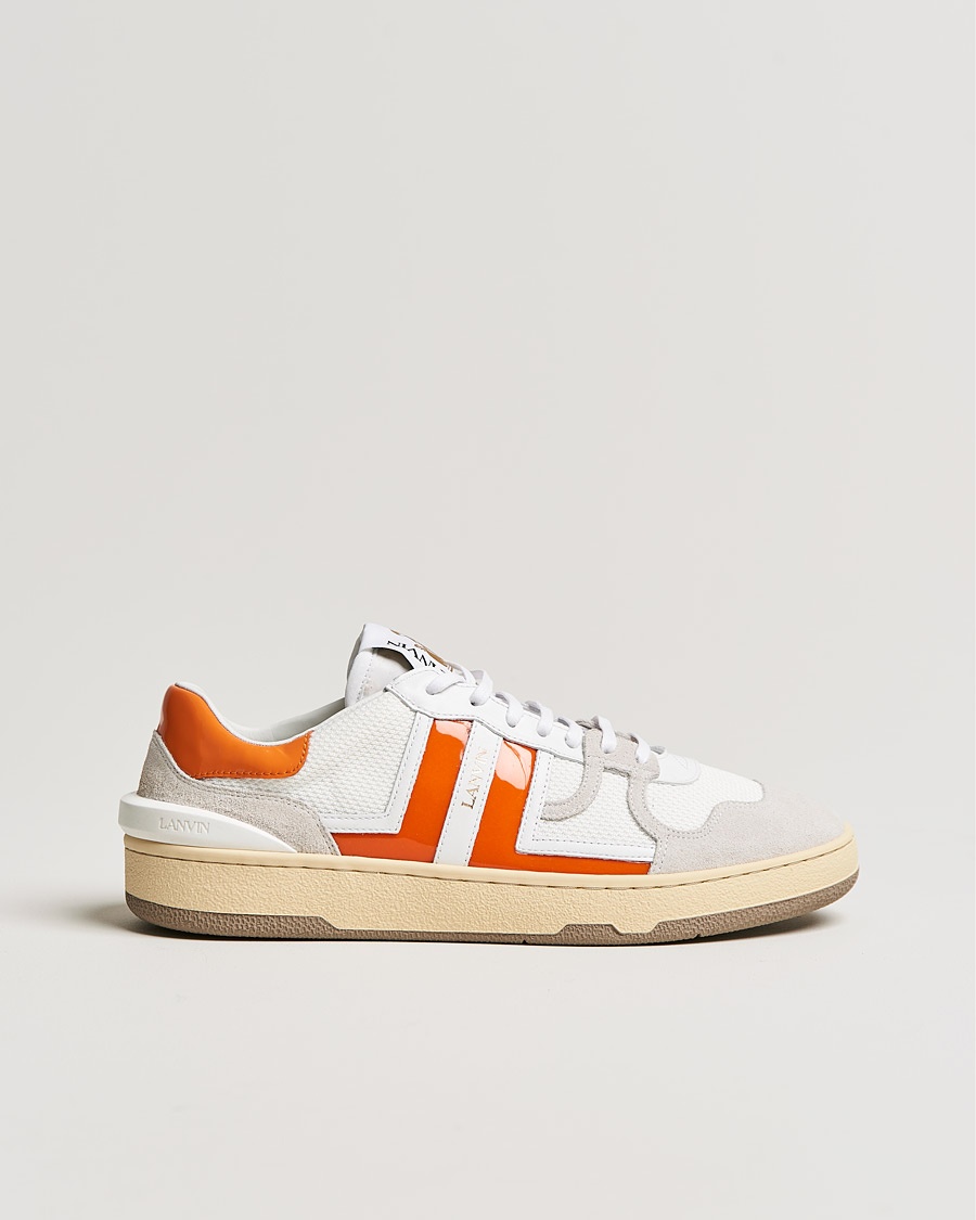 Herren | Lanvin | Lanvin | Clay Low Top Sneakers White/Orange