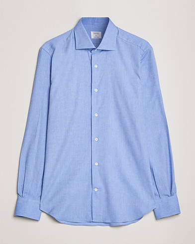 Herren | Mazzarelli | Mazzarelli | Soft Twill Cotton Shirt Light Blue