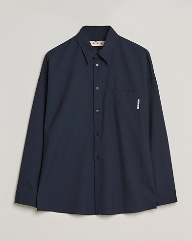 Herren | Marni | Marni | Tropical Wool Oversize Shirt Navy