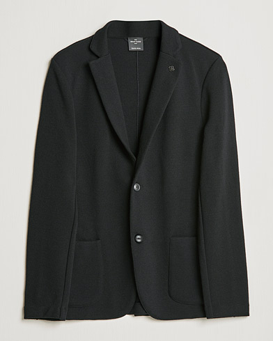 Herren | Strickblazer | Gran Sasso | Travel Wool Knitted Jacket Black