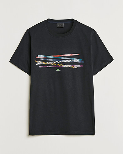 Herren | Kurzarm T-Shirt | PS Paul Smith | Tapes Cotton T-Shirt Black