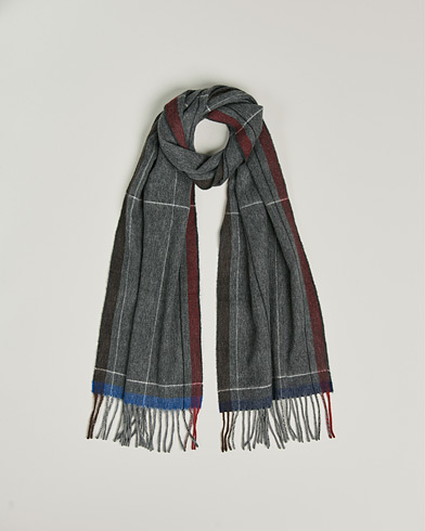 Herren | Begg & Co | Begg & Co | Vale Lambswool/Cashmere Needle Check Scarf Grey Multi