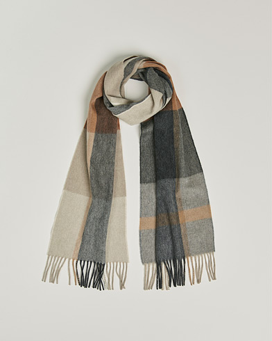 Herren | Best of British | Begg & Co | Vale Sitwell Lambswool/Cashmere Scarf Charcoal Natural