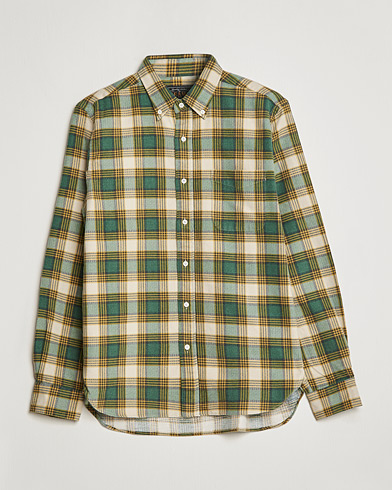 Herren | BEAMS PLUS | BEAMS PLUS | Flannel Button Down Shirt Green Check