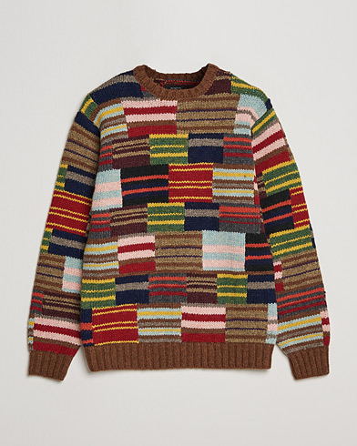 Herren |  | BEAMS PLUS | Hand Knit Patchwork Sweater Multi Stripe