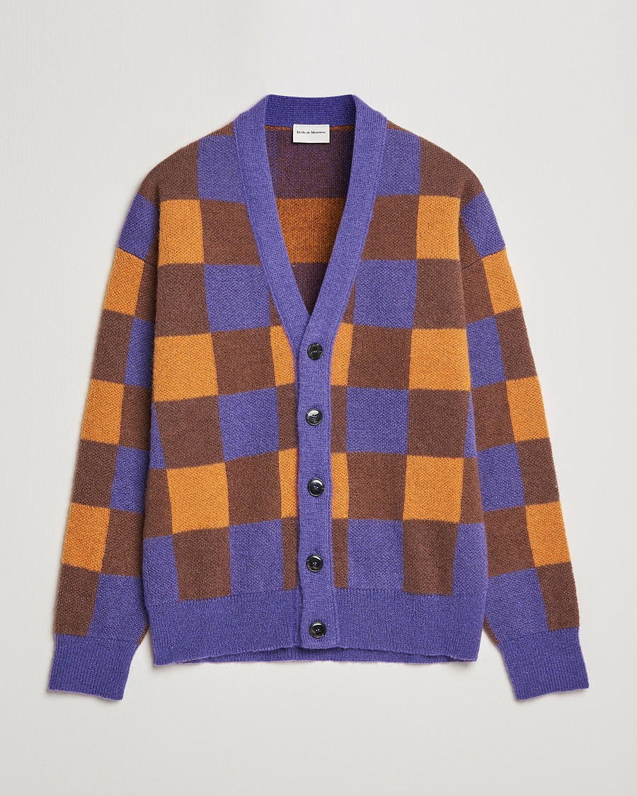 Herren | | Drôle de Monsieur | Le Cardigan Mohair Purple/Orange