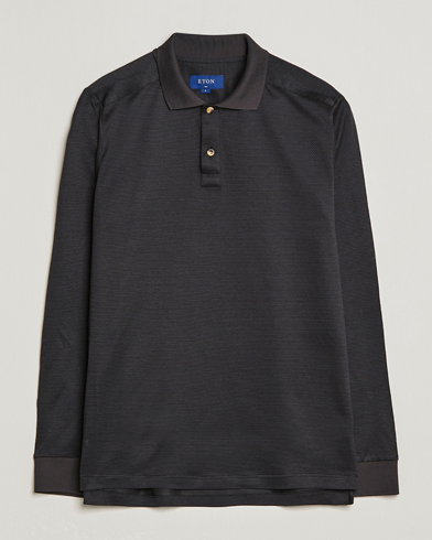 Herren |  | Eton | Knit Jaquard Polo Shirt Black