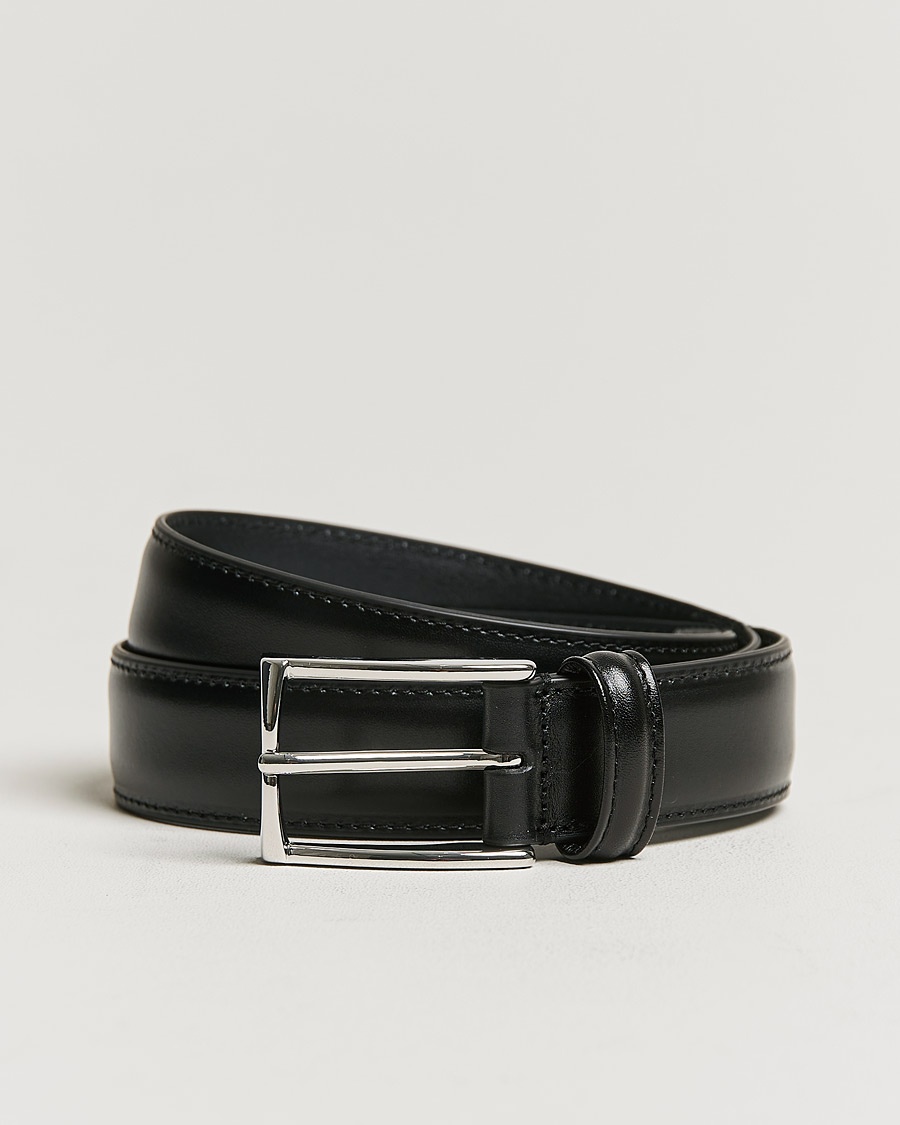 Herren | Cocktail | Anderson's | Leather Suit Belt 3 cm Black