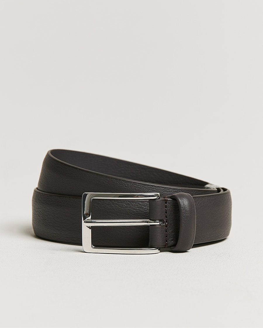 Herren | | Anderson's | Double Nappa Calf 3 cm Belt Dark Brown