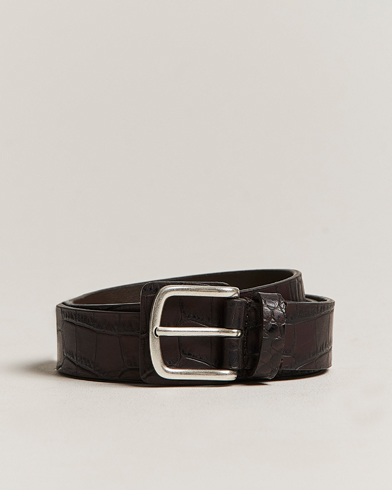 Herren |  | Anderson's | Embossed Croco Belt 3 cm Brown