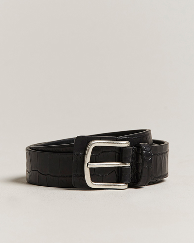 Herren |  | Anderson's | Embossed Croco Belt 3 cm Black