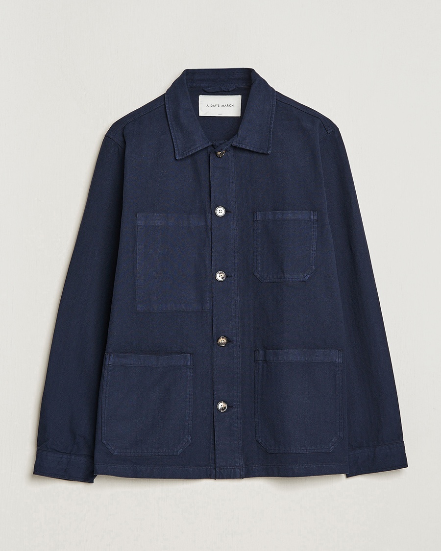  Original Herringbone Overshirt Regular Fit Navy