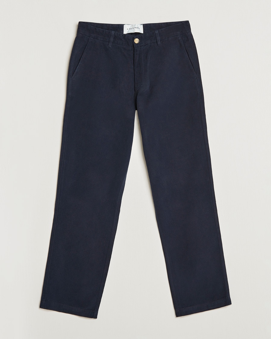 Herren | | A Day's March | Redwood Cotton/Tencel Trousers Navy