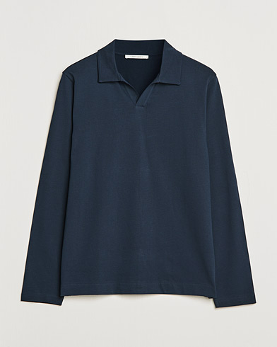 Herren |  | A Day's March | Branford Long Sleeve Jersey Polo Navy