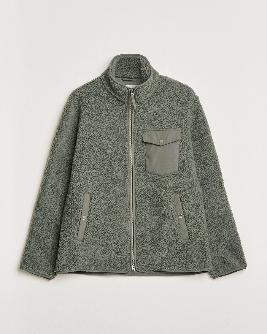 Herren | | A Day's March | Tone Pile Fleece Jacket Dusty Green