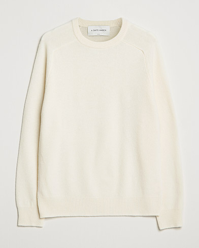 Herren | Strickpullover | A Day's March | Brodick Lambswool Sweater Off White