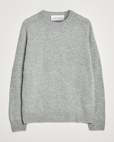 Herren | A Day's March | A Day's March | Brodick Lambswool Sweater Grey Melange