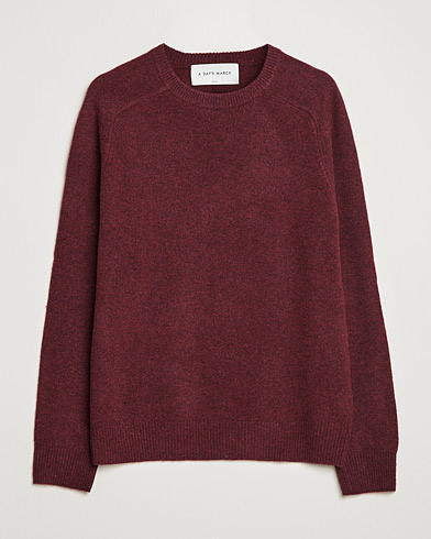 Herren | A Day's March | A Day's March | Brodick Lambswool Sweater Wine