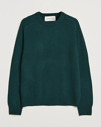 Herren | Strickpullover | A Day's March | Brodick Lambswool Sweater Bottle Green