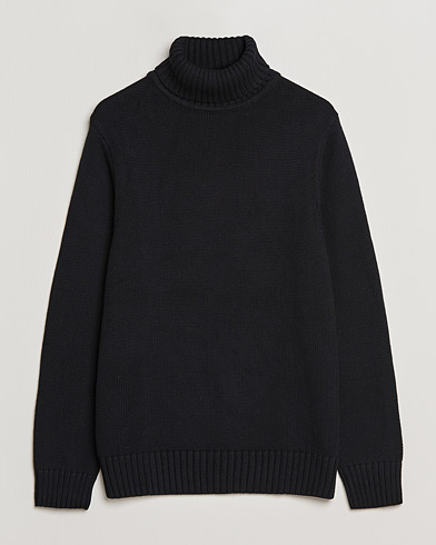 Herren | A Day's March | A Day's March | Forres Cotton/Cashmere Rollneck Black
