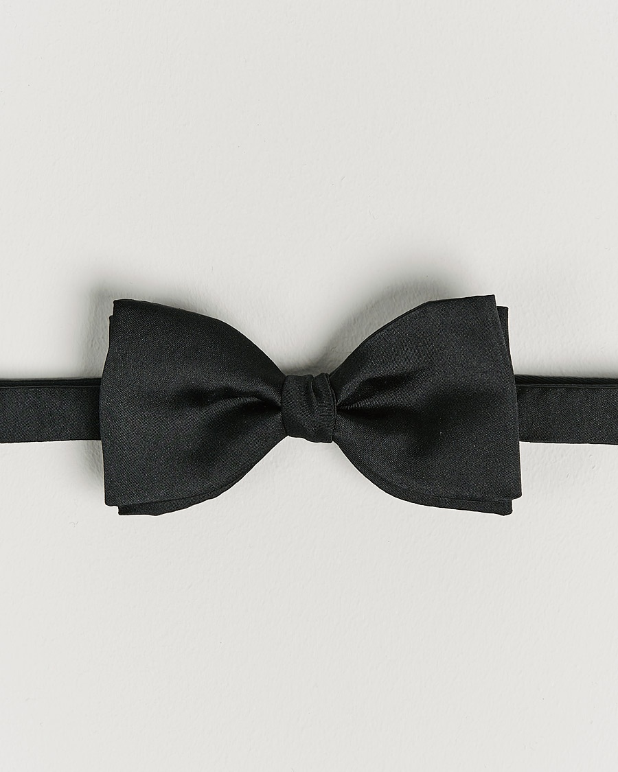 Stenströms Pre-Tied Silk Bow Tie Black – Schwarz
