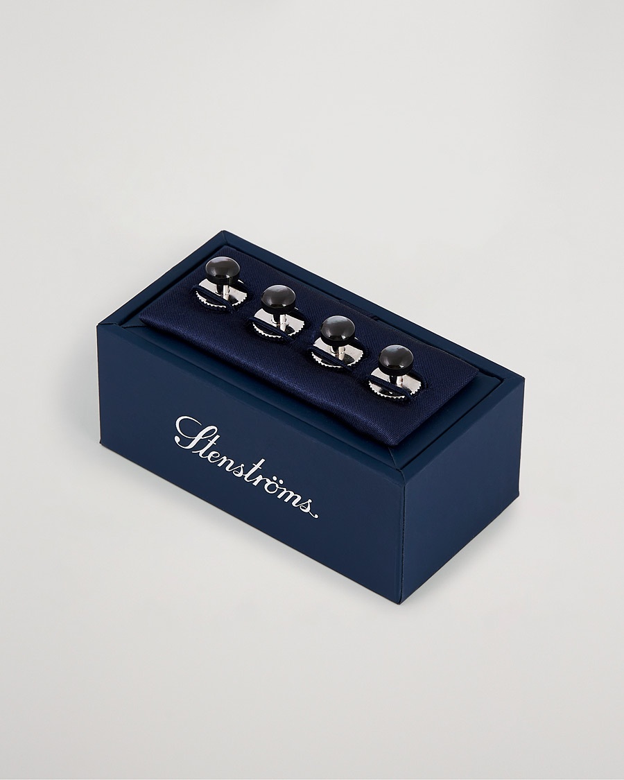 Stenströms Shirt Studs Black – Grau