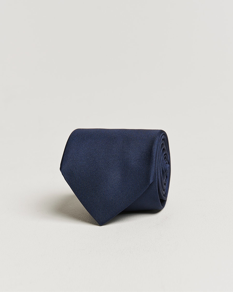 Stenströms Silk Tie Plain Navy – Blau