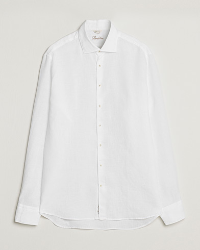 Herren |  | Stenströms | Fitted Body Cut Away Linen Shirt White