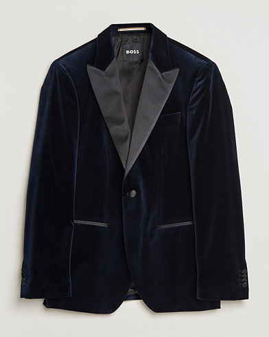 Herren | Smoking-Sakko | BOSS BLACK | Hutson Velvet Tuxudo Jacket Dark Blue