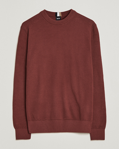 Herren | Strickpullover | BOSS BLACK | Ecaio Knitted Structured Sweater Medium Brown