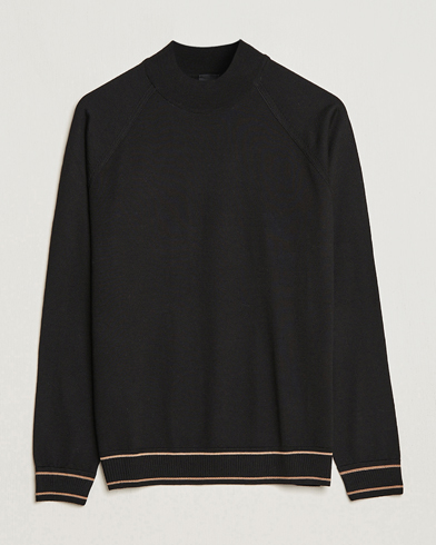 Herren | Strickpullover | BOSS BLACK | Favino Knitted Mock Neck Sweater Black