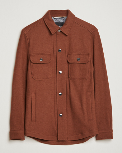Herren | Overshirts | BOSS BLACK | Carper Wool Overshirt Medium Brown