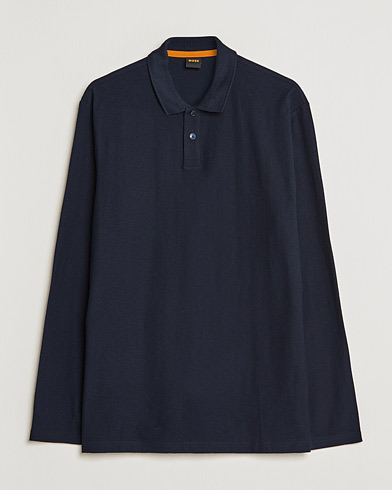 Herren | Bestickte Polohemden | BOSS ORANGE | Pecollege Knitted Polo Dark Blue
