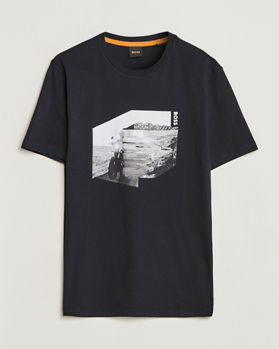 Herren | BOSS Casual | BOSS Casual | Teglow Photoprint Crew Neck T-Shirt Black