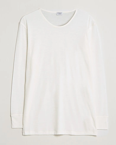 Herren |  | Zimmerli of Switzerland | Wool/Silk Long Sleeve T-Shirt Ecru