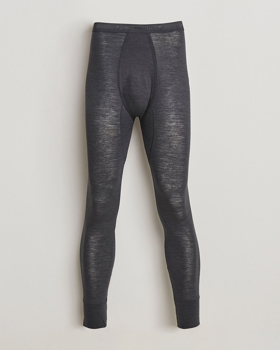 Herren | Lange Unterhosen | Zimmerli of Switzerland | Wool/Silk Long Johns Charcoal