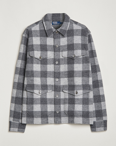 Herren | Overshirts | Polo Ralph Lauren | Checked Wool Overshirt Jacket Grey Multi