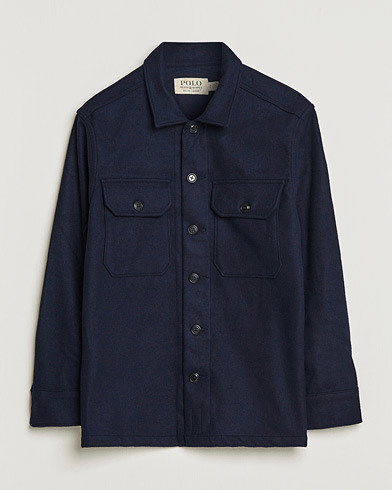 Herren | Preppy Authentic | Polo Ralph Lauren | Wool/Nylon Pocket Overshirt Collection Navy