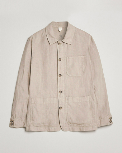 Herren | Italian Department | Altea | Linen Shirt Jacket Beige