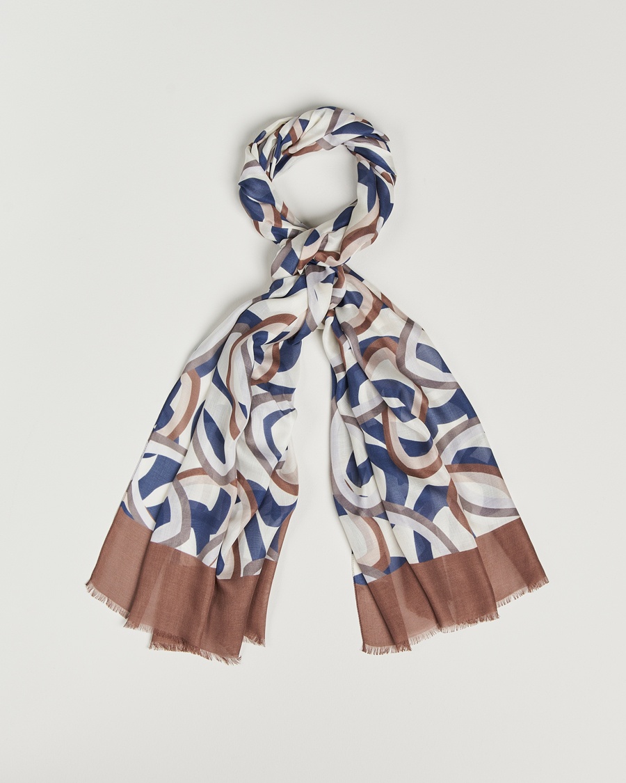 Herren | | Altea | Printed Scarf Navy/Brown