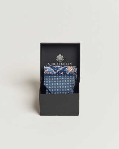 Herren | Amanda Christensen | Amanda Christensen | Box Set Silk Twill 8cm Tie With Pocket Square Navy