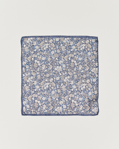 Herren |  | Amanda Christensen | Silk Oxford Printed Flower Pocket Square Navy