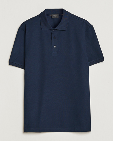 Herren | Kurzarm-Poloshirts | Brioni | Mercerized Cotton Piquet Navy