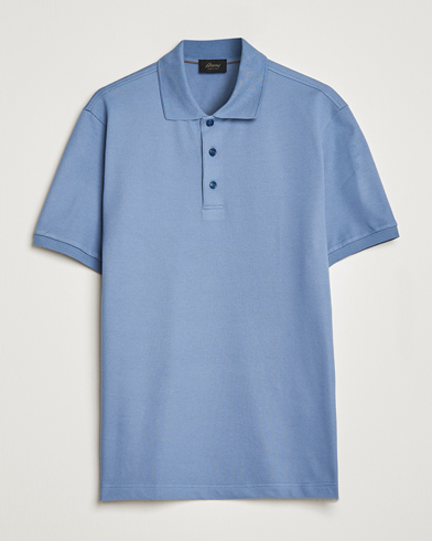 Herren | Kurzarm-Poloshirts | Brioni | Mercerized Cotton Piquet Light Blue