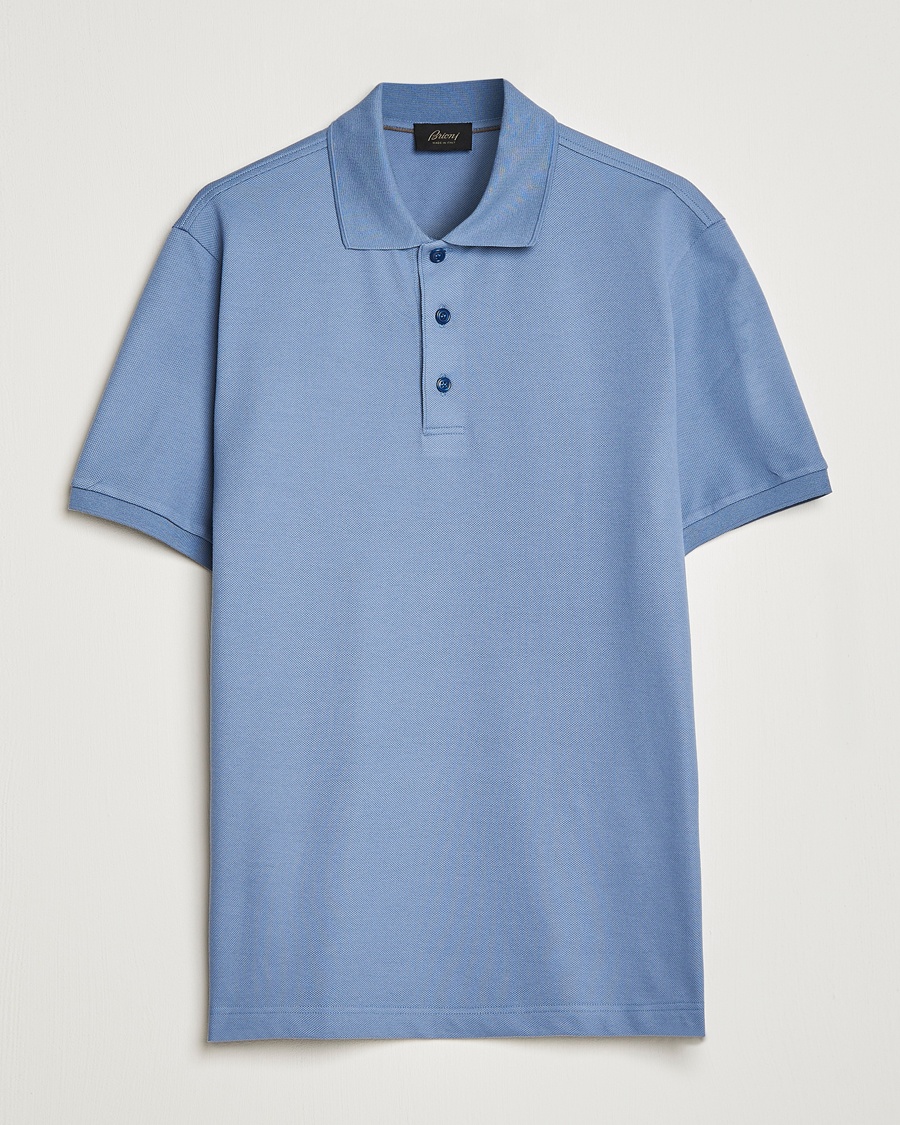 Herren | | Brioni | Mercerized Cotton Piquet Light Blue